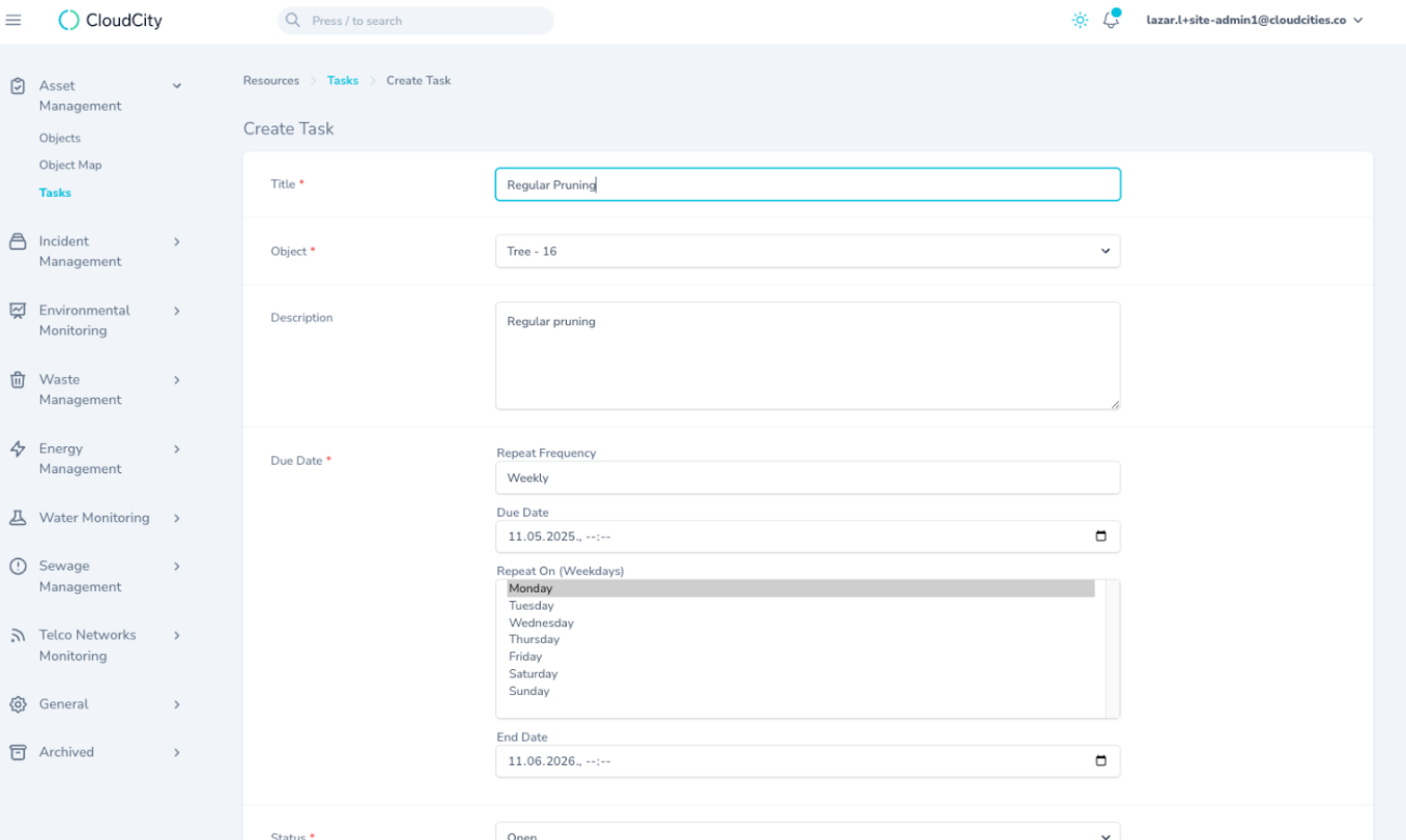Asset profile dashboard