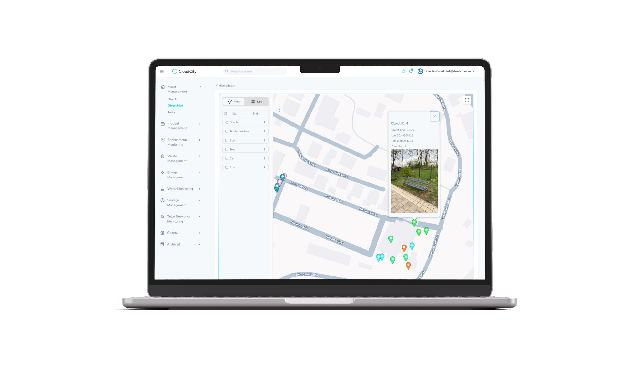 Laptop showing Digital Twin Asset Management Capabilities