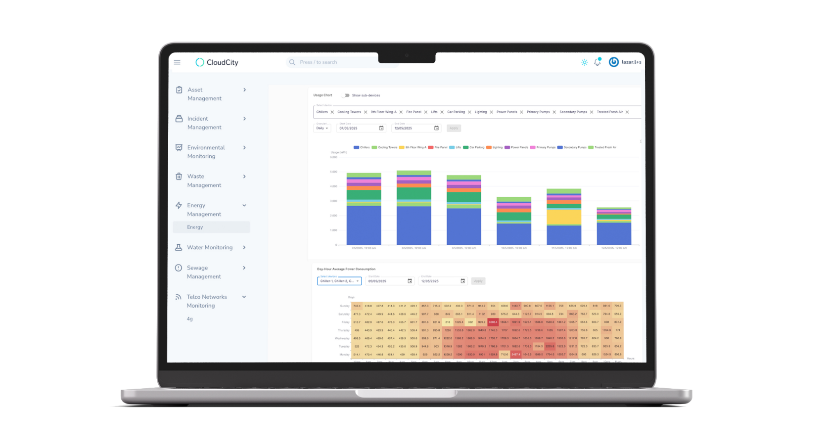 Laptop showing Digital Twin Asset Management Capabilities