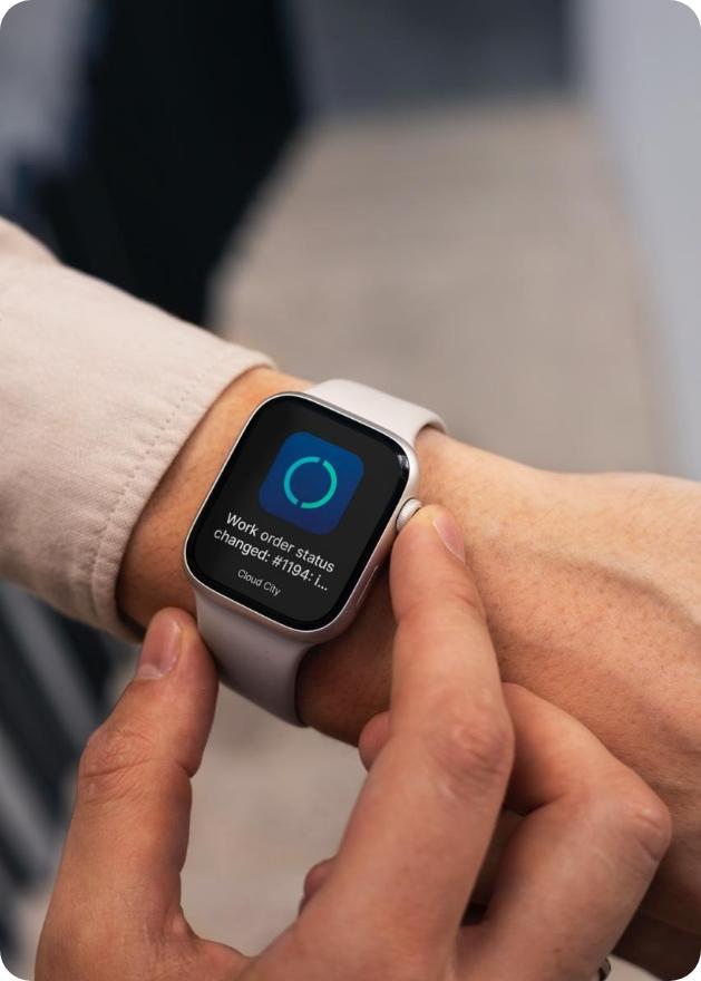 person using cloud city app on apple watch